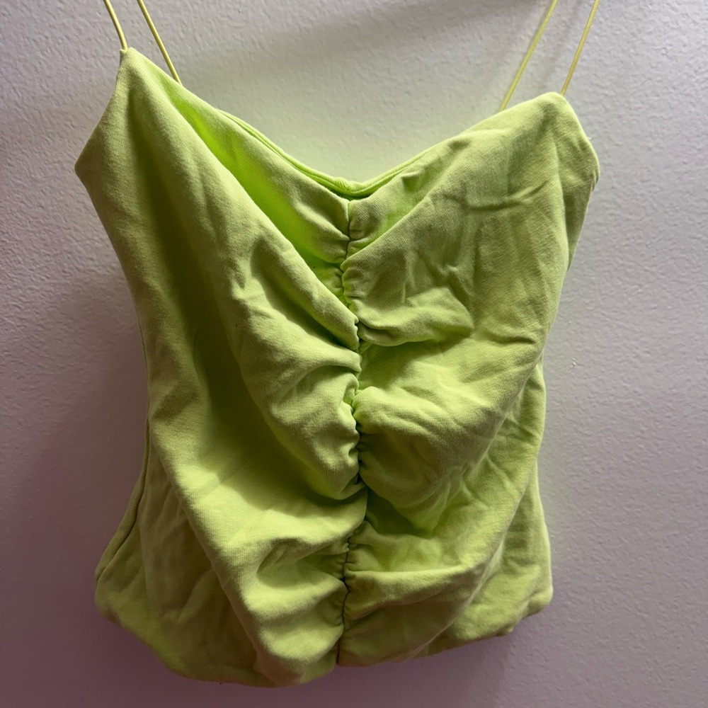 Zara Light Green Ruched Camisole